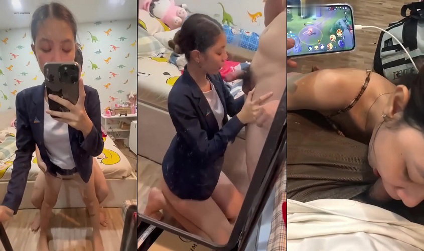 Clip: Em nhân viên văn phòng lên đồ đi làm rồi mà vẫn đòi anh chịch thêm hiệp nữa - Clip Hot Việt