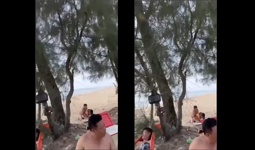 Clip: Ra biển nhậu với hội bạn em nứng quá cho bạn doggy tại bờ biển - Clip Hot Việt